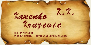 Kamenko Kružević vizit kartica
